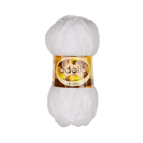  Пряжа ADELIA "KISS" белая 50 г 145 м полиэстер