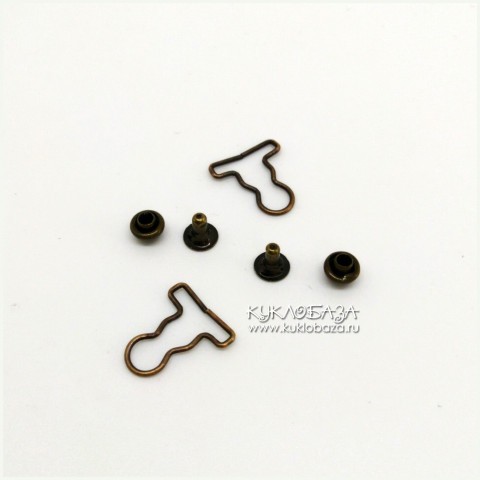 Застежки для кукольного комбинезона (бронза), комплект 2 шт. 