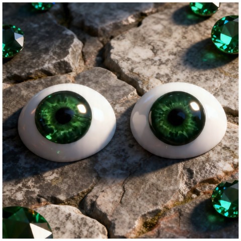 Глаза УФ овальные (рыбки) 10мм изумрудные 10UVFC-04