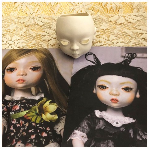 Набор шарнирная кукла фарфоровая без росписи