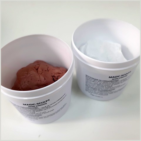 Набор Мэджик скульпт белый + телесный/ Magic sculpt white + flesh, 400 г