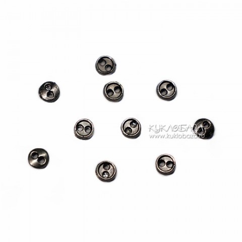 Пуговицы металлические 4 мм, цвет СЕРЕБРО (10 шт.) 