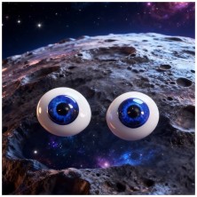 Глаза УФ овальные (рыбки) 10мм синий космос 10UVFC-13