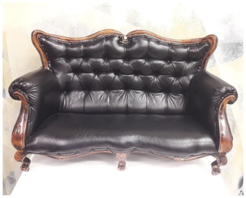 Диван черный кожаный SD 