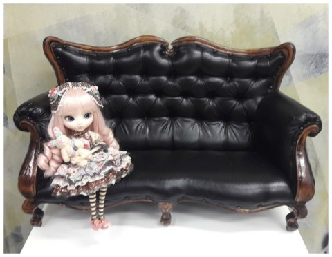 Диван черный кожаный SD 