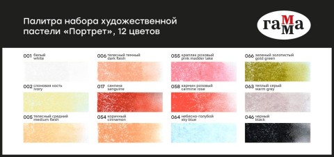 Палитра - набор пастели "Старый мастер" Портрет, 12 цветов