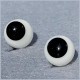 Глаза стеклянные без ножки черные, 10 мм, радужка 6,5-7 мм