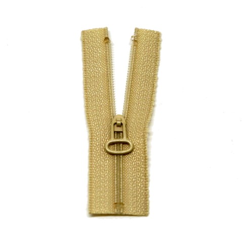 Неразъёмная молния бежевая мини