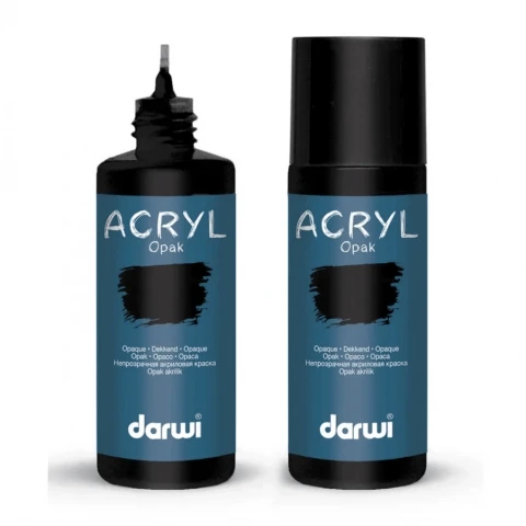 Краска акриловая Darwi OPAK (сверхукрывистая), черная, 80 мл