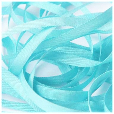 Лента шелковая, ширина 4мм, цвет голубой