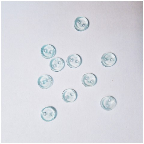 Пуговицы 5мм прозрачные голубые