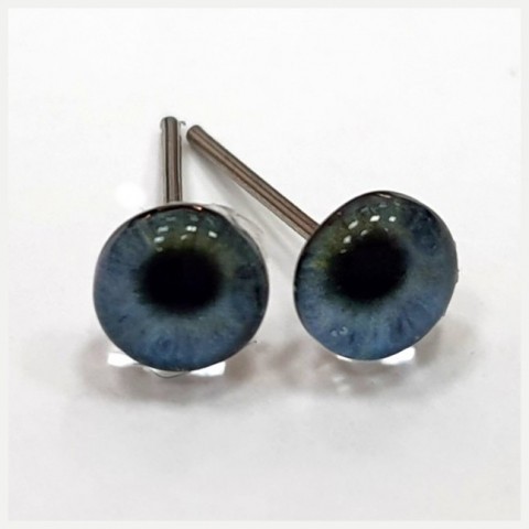  Глаза кабошоны 6 мм голубые с желтым