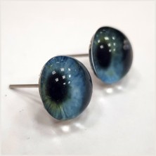  Глаза кабошоны 6 мм голубые с желтым