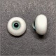 Глаза стеклянные круглые, уменьшенная радужка, 14мм зелено-голубые