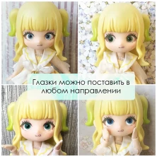 Глаза стеклянные круглые, 8 мм, зеленые