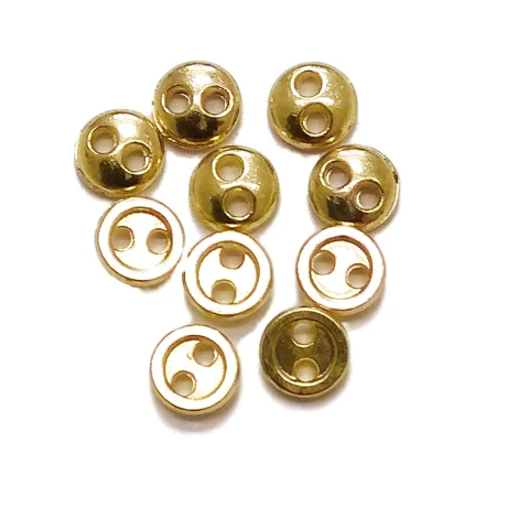 Пуговицы металлические 3 мм, цвет СВЕТЛОЕ ЗОЛОТО (10 шт.)